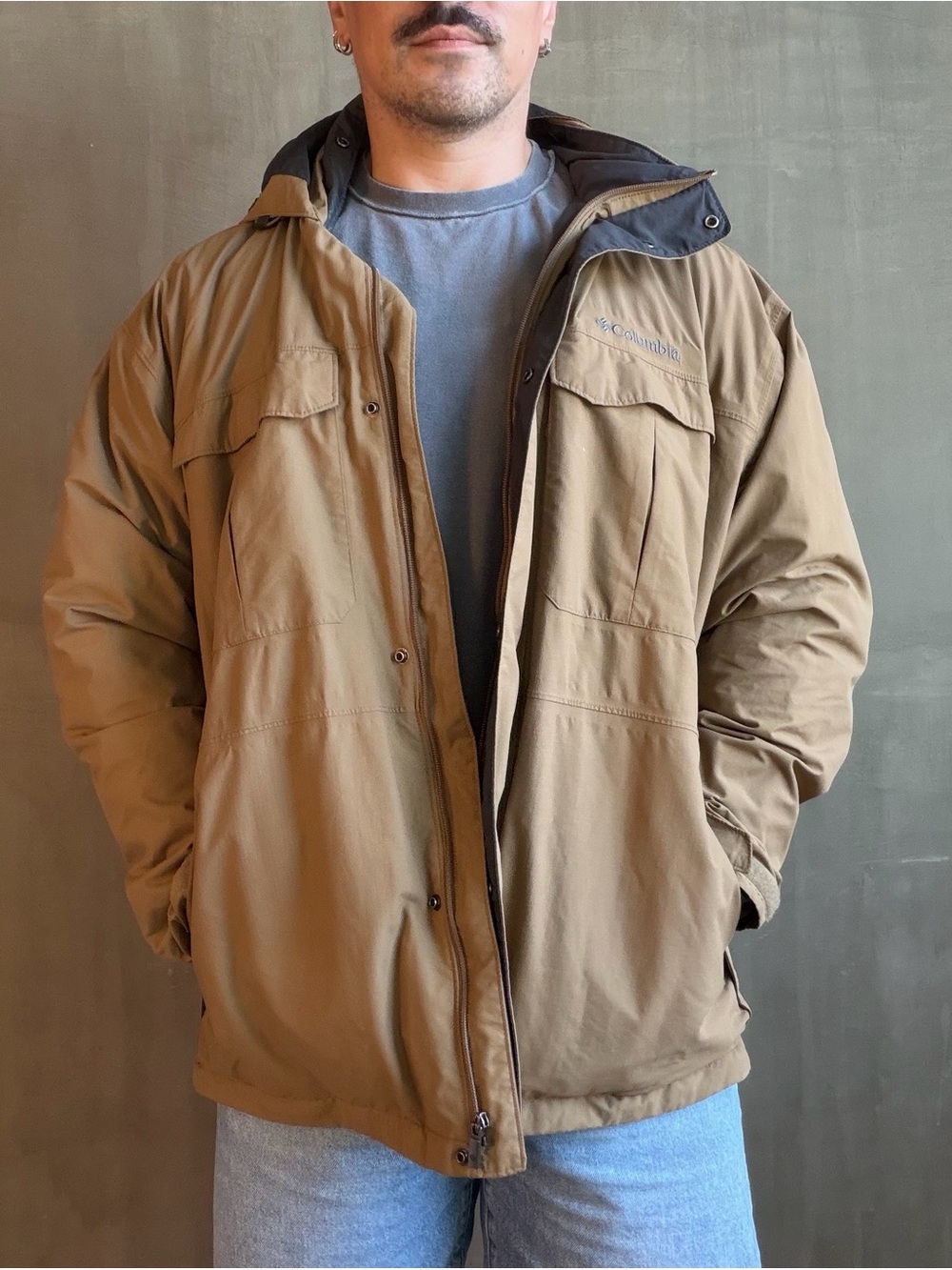 Columbia Sportswear Shell Jacket — Men’s XL, Khaki